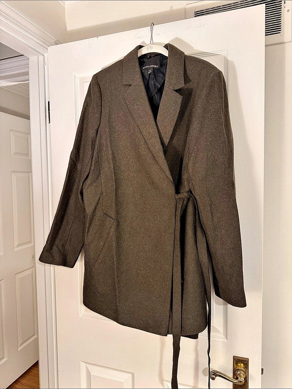 Banana Republic Melton Tie-Waist Wrap Style Jacket Brown